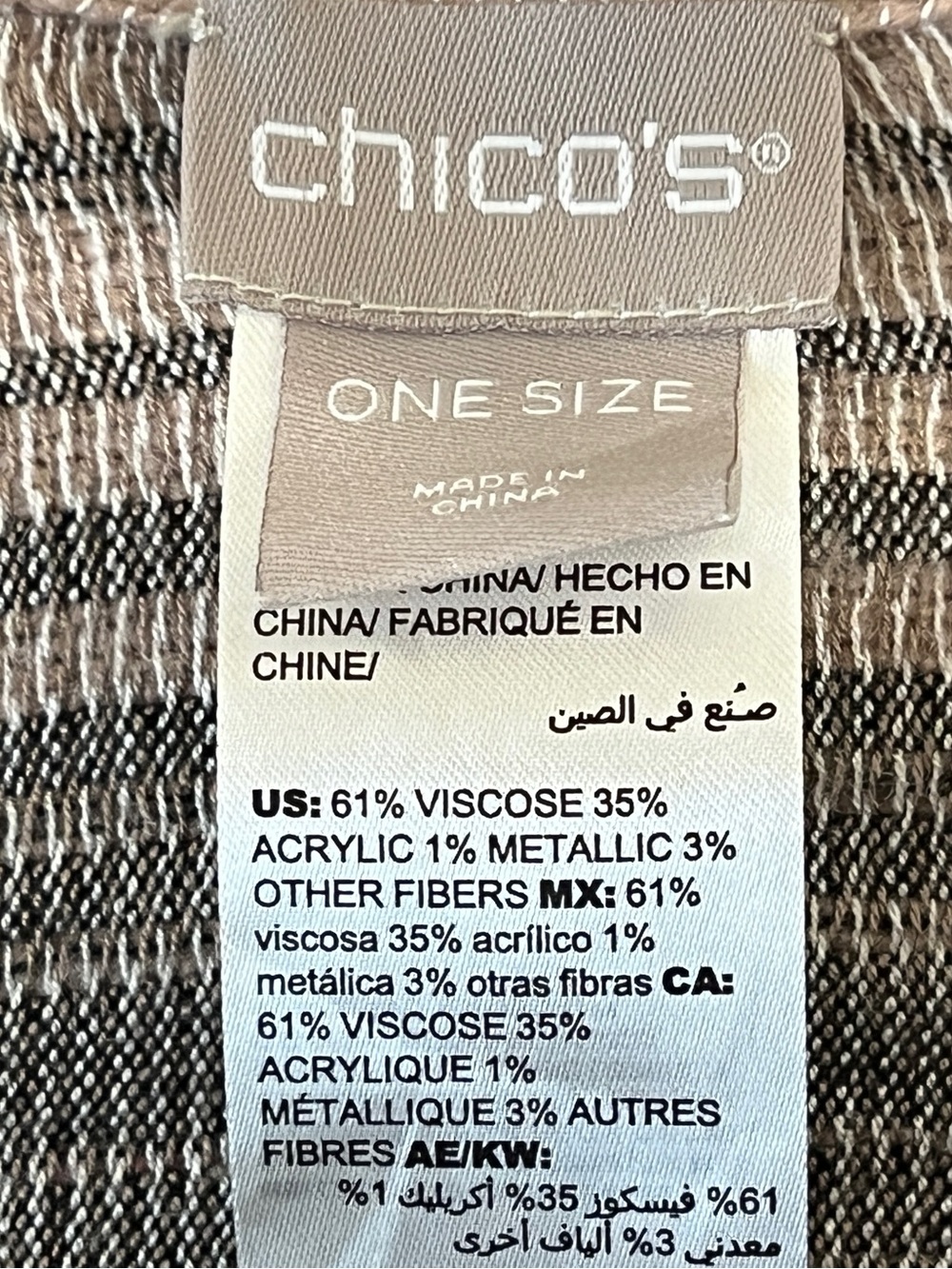 Chico's Multi-Color Metallic Striped Kimono Wrap Poncho One Size - Picture 11 of 13